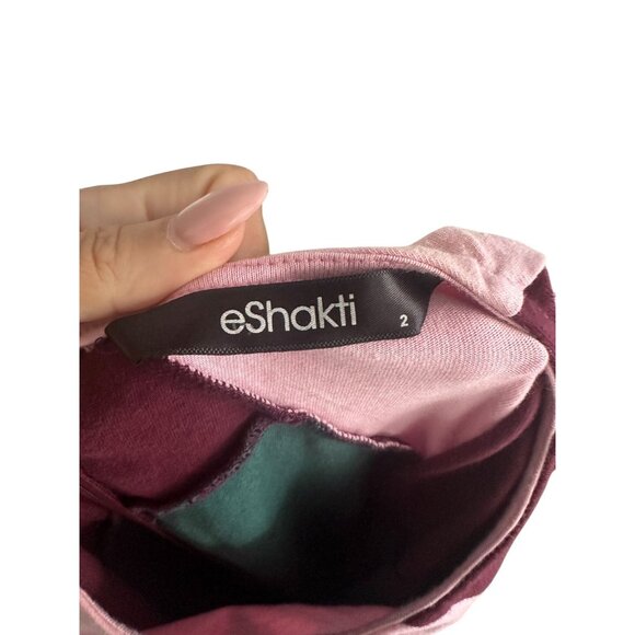 eSHAKTI Multicolor Colorblock A Line Dress Size 2 - Picture 3 of 5